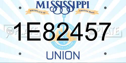 1E82457 Mississippi License Plate