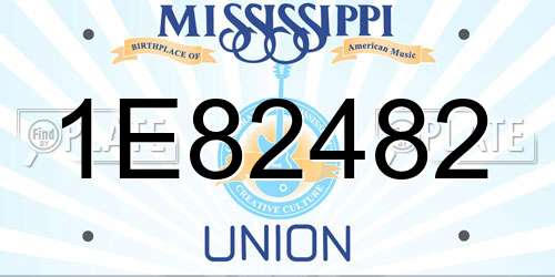 1E82482 Mississippi License Plate