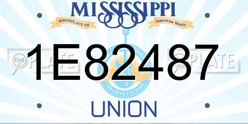 1E82487 Mississippi License Plate