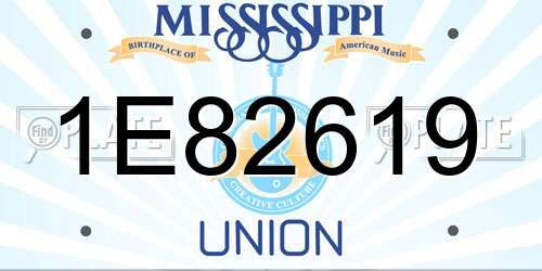 1E82619 Mississippi License Plate