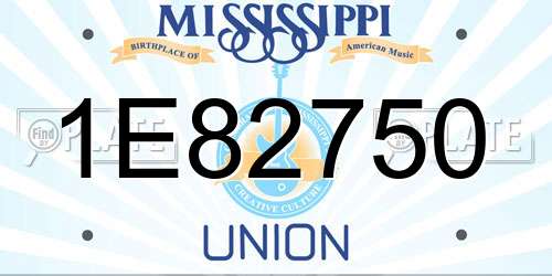 1E82750 Mississippi License Plate