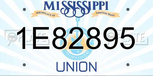 1E82895 Mississippi License Plate