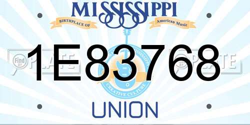 1E83768 Mississippi License Plate