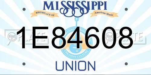 1E84608 Mississippi License Plate