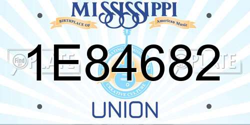 1E84682 Mississippi License Plate