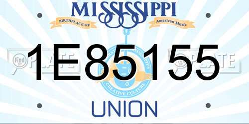 1E85155 Mississippi License Plate