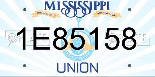 1E85158 Mississippi License Plate