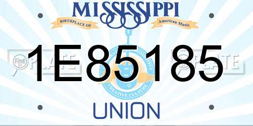 1E85185 Mississippi License Plate