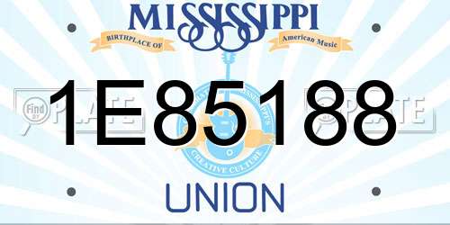 1E85188 Mississippi License Plate