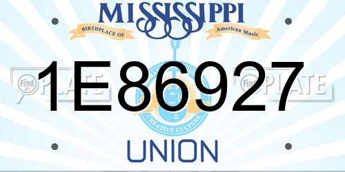 1E86927 Mississippi License Plate
