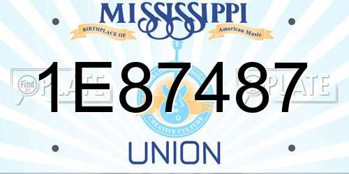 1E87487 Mississippi License Plate