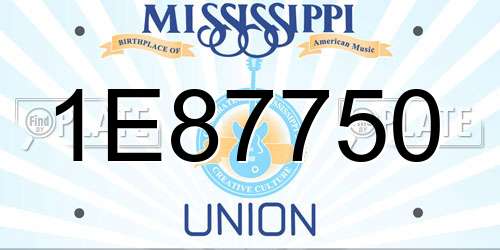 1E87750 Mississippi License Plate