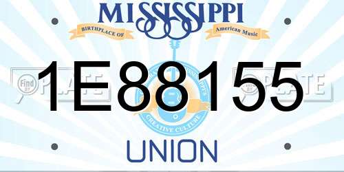 1E88155 Mississippi License Plate