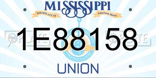 1E88158 Mississippi License Plate