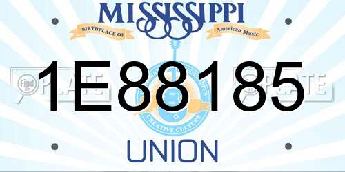 1E88185 Mississippi License Plate