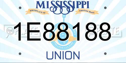 1E88188 Mississippi License Plate