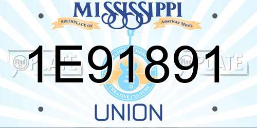 1E91891 Mississippi License Plate