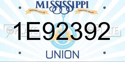 1E92392 Mississippi License Plate
