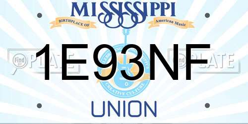 1E93NF Mississippi License Plate