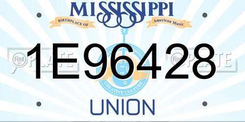 1E96428 Mississippi License Plate