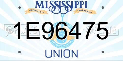 1E96475 Mississippi License Plate
