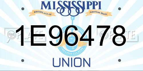 1E96478 Mississippi License Plate