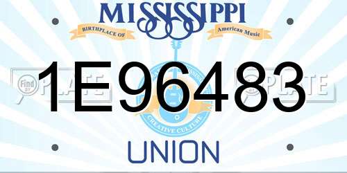 1E96483 Mississippi License Plate