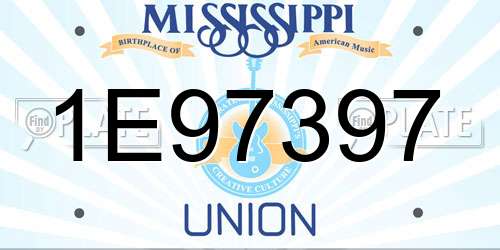 1E97397 Mississippi License Plate