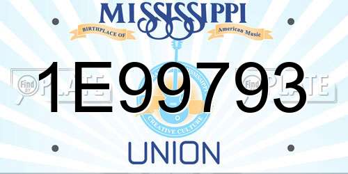 1E99793 Mississippi License Plate