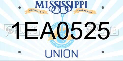 1EA0525 Mississippi License Plate