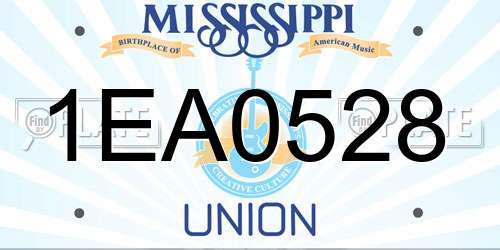 1EA0528 Mississippi License Plate