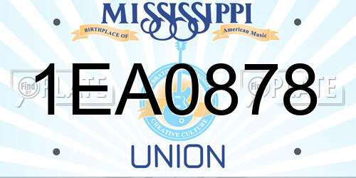 1EA0878 Mississippi License Plate