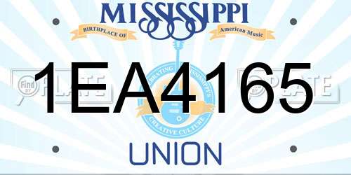 1EA4165 Mississippi License Plate