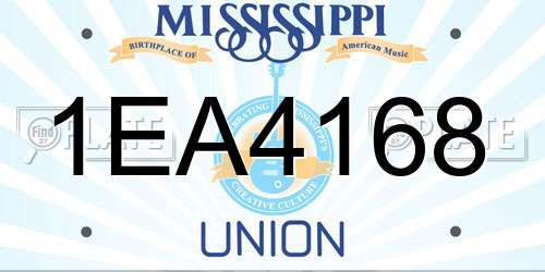 1EA4168 Mississippi License Plate