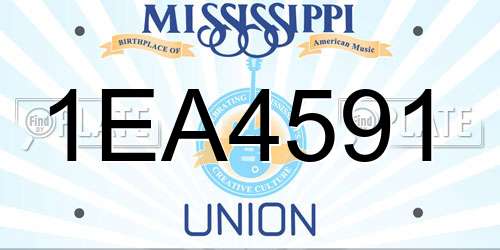 1EA4591 Mississippi License Plate