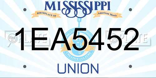 1EA5452 Mississippi License Plate