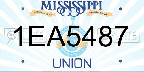 1EA5487 Mississippi License Plate