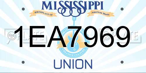 1EA7969 Mississippi License Plate