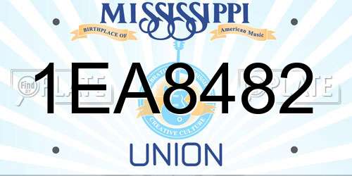 1EA8482 Mississippi License Plate