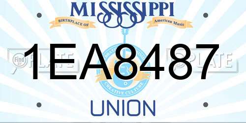 1EA8487 Mississippi License Plate