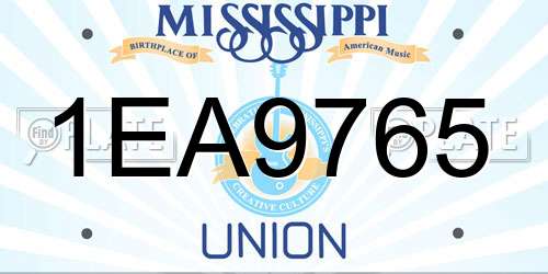1EA9765 Mississippi License Plate