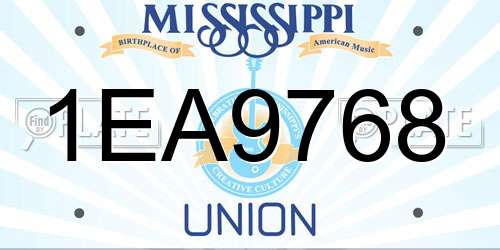 1EA9768 Mississippi License Plate