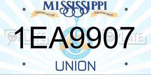 1EA9907 Mississippi License Plate