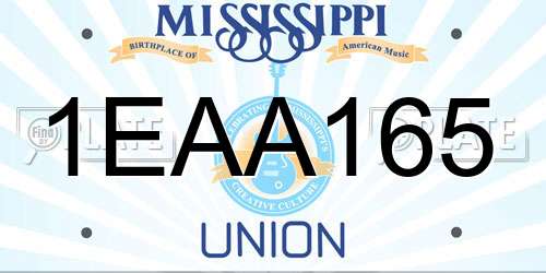 1EAA165 Mississippi License Plate