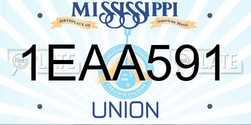 1EAA591 Mississippi License Plate