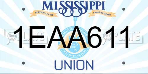 1EAA611 Mississippi License Plate