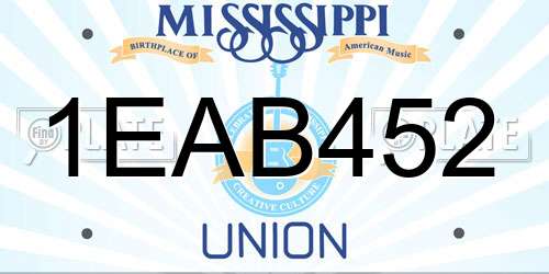 1EAB452 Mississippi License Plate