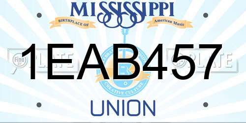 1EAB457 Mississippi License Plate
