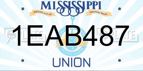 1EAB487 Mississippi License Plate