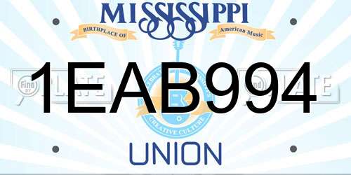 1EAB994 Mississippi License Plate